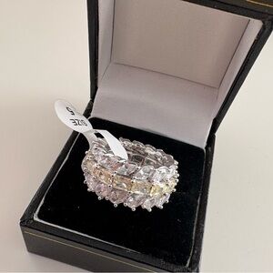 Bomb Party Beyond the Horizon Ring RG47766 Lemon & Diamond CZ Rhodium Plating